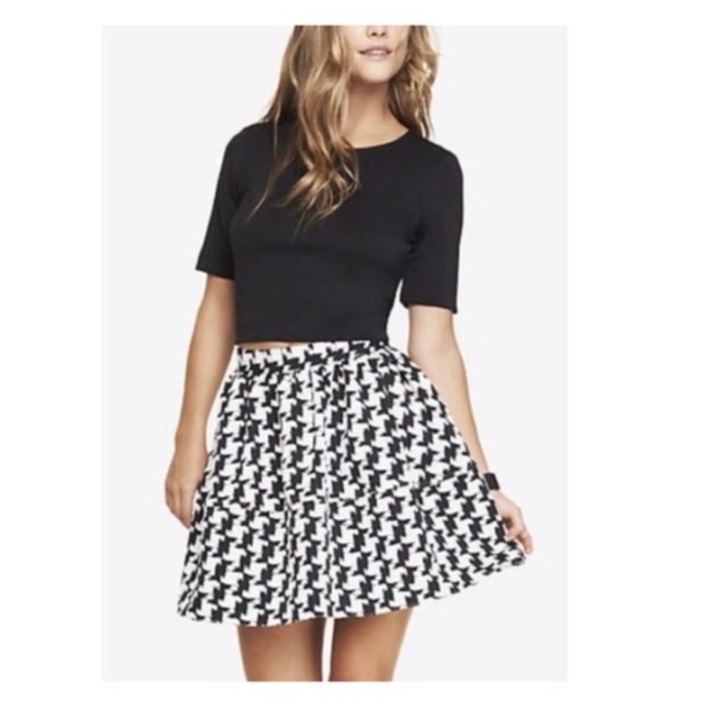 Express Houndstooth Mini Skirt